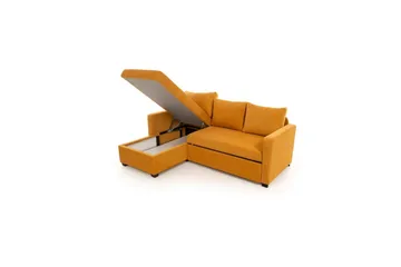 Tareen Sofa med Divan 3-seter - Sennepsgul - Møbler - Sofaer - Sofaer med sjeselong - 3 seters sofa med divan