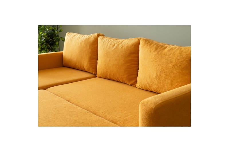 Tareen Sofa med Divan 3-seter - Sennepsgul - Møbler - Sofaer - Sofaer med sjeselong - 3 seters sofa med divan