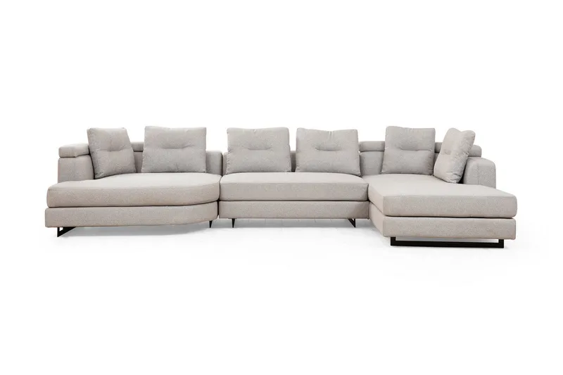 Tekawa Sofa m. Divan 4-seters, Lysegrå