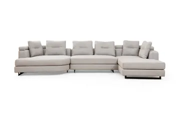 Tekawa Sofa m. Divan 4-seters - Lysegrå - Møbler - Sofaer - Sofaer med sjeselong - 4 seters sofa med divan