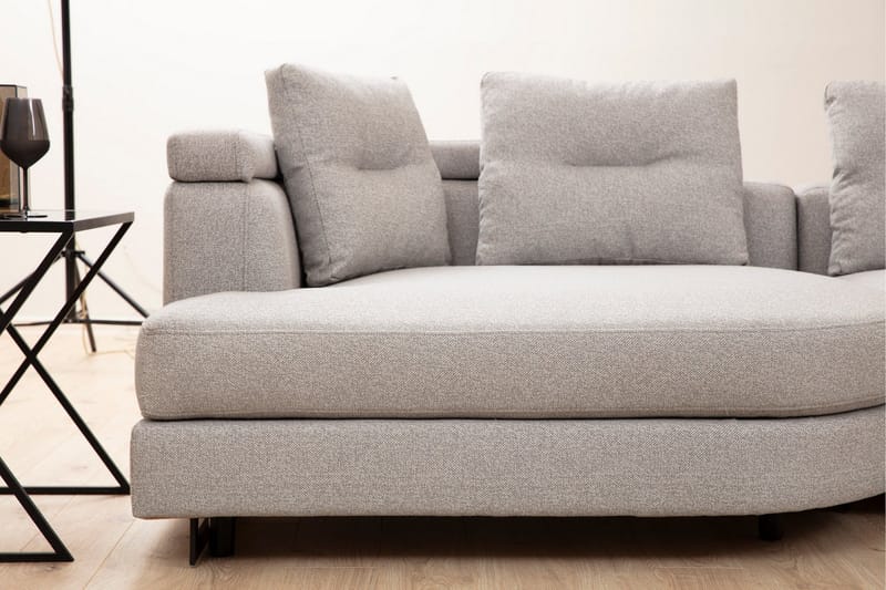 Tekawa Sofa m. Divan 4-seters - Lysegrå - Møbler - Sofaer - Sofaer med sjeselong - 4 seters sofa med divan
