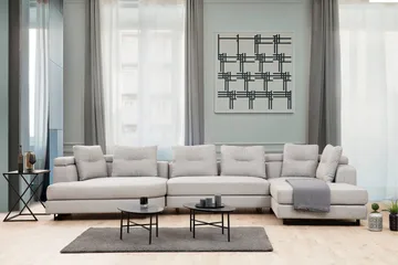 Tekawa Sofa m. Divan 4-seters - Lysegrå - Møbler - Sofaer - Sofaer med sjeselong - 4 seters sofa med divan