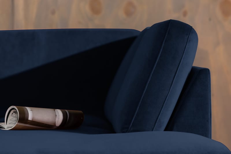 Teodin 2,5-seters Fløyelssofa med Sjeselong Høyre - Blå - Møbler - Sofaer - Sofaer med sjeselong - 2 seters sofa med divan