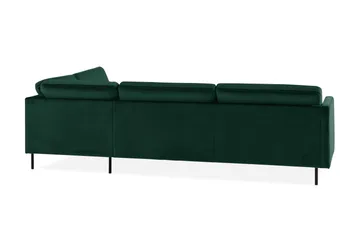 Teodin 2,5-seters Fløyelssofa med Sjeselong Høyre - Grønn - Møbler - Sofaer - Sofaer med sjeselong - 2 seters sofa med divan