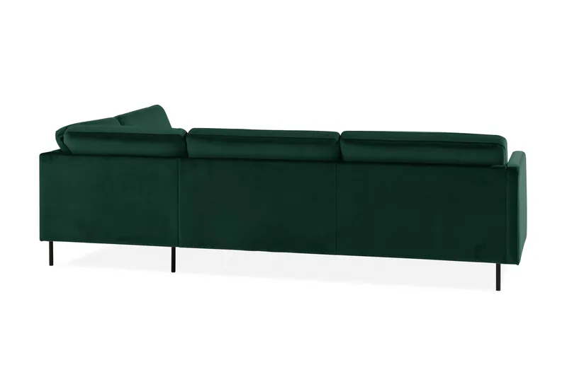 Teodin 2,5-seters Fløyelssofa med Sjeselong Høyre - Grønn - Møbler - Sofaer - Sofaer med sjeselong - 2 seters sofa med divan