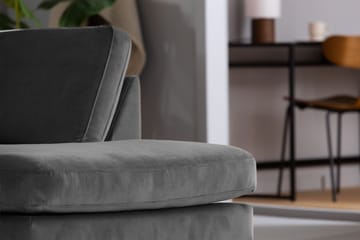 Teodin 2,5-seters Fløyelssofa med Sjeselong Høyre - Lysegrå - Møbler - Sofaer - Sofaer med sjeselong - 2 seters sofa med divan