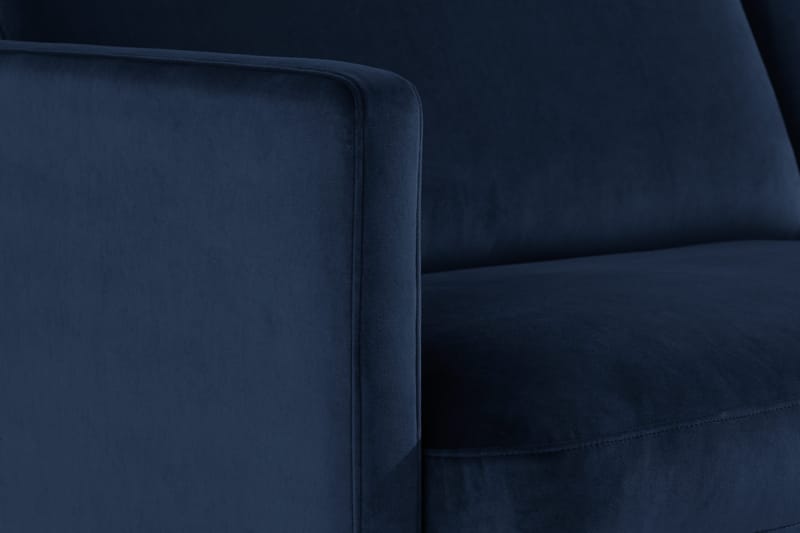 Teodin 2,5-seters Fløyelssofa med Sjeselong Venstre - Blå - Møbler - Sofaer - Sofaer med sjeselong - 2 seters sofa med divan