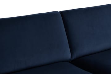 Teodin 2,5-seters Fløyelssofa med Sjeselong Venstre - Blå - Møbler - Sofaer - Sofaer med sjeselong - 2 seters sofa med divan