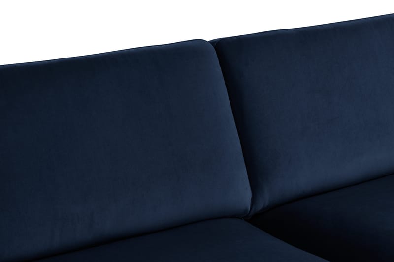 Teodin 2,5-seters Fløyelssofa med Sjeselong Venstre - Blå - Møbler - Sofaer - Sofaer med sjeselong - 2 seters sofa med divan