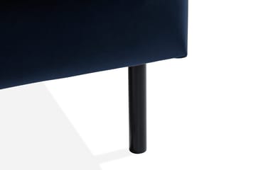 Teodin 2,5-seters Fløyelssofa med Sjeselong Venstre - Blå - Møbler - Sofaer - Sofaer med sjeselong - 2 seters sofa med divan