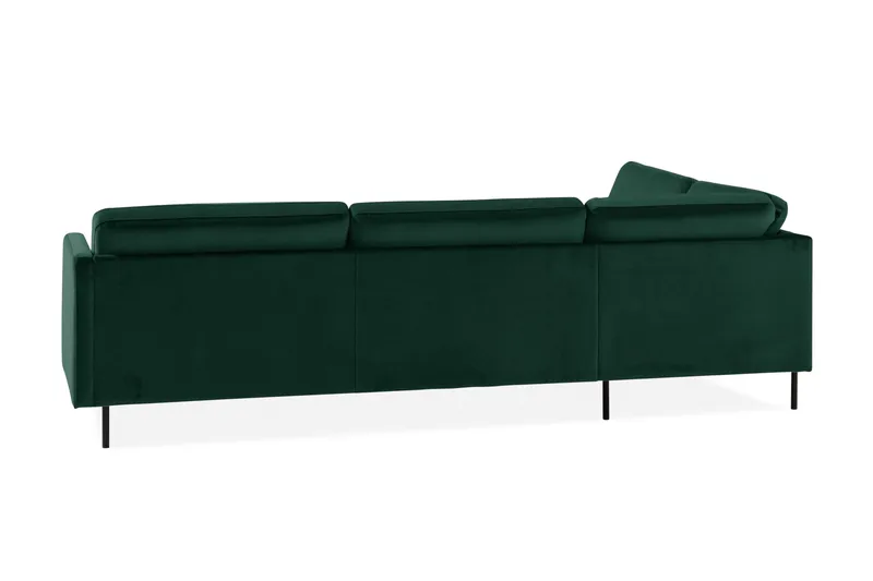 Teodin 2,5-seters Fløyelssofa med Sjeselong Venstre - Grønn - Møbler - Sofaer - Sofaer med sjeselong - 2 seters sofa med divan