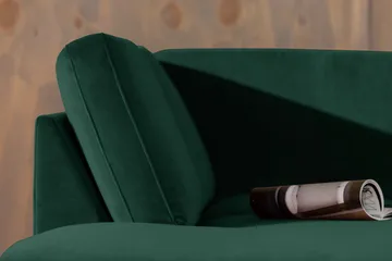 Teodin 2,5-seters Fløyelssofa med Sjeselong Venstre - Grønn - Møbler - Sofaer - Sofaer med sjeselong - 2 seters sofa med divan