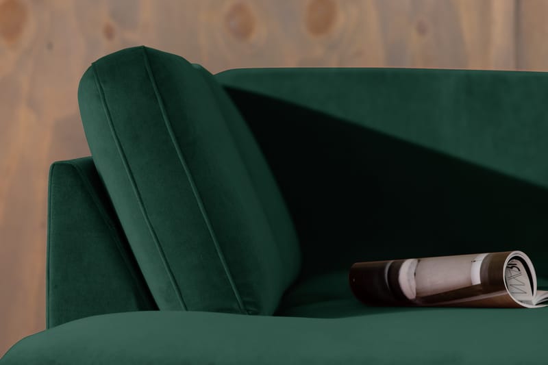 Teodin 2,5-seters Fløyelssofa med Sjeselong Venstre - Grønn - Møbler - Sofaer - Sofaer med sjeselong - 2 seters sofa med divan