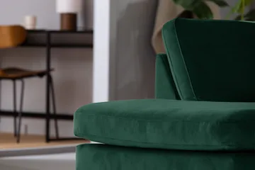 Teodin 2,5-seters Fløyelssofa med Sjeselong Venstre - Grønn - Møbler - Sofaer - Sofaer med sjeselong - 2 seters sofa med divan