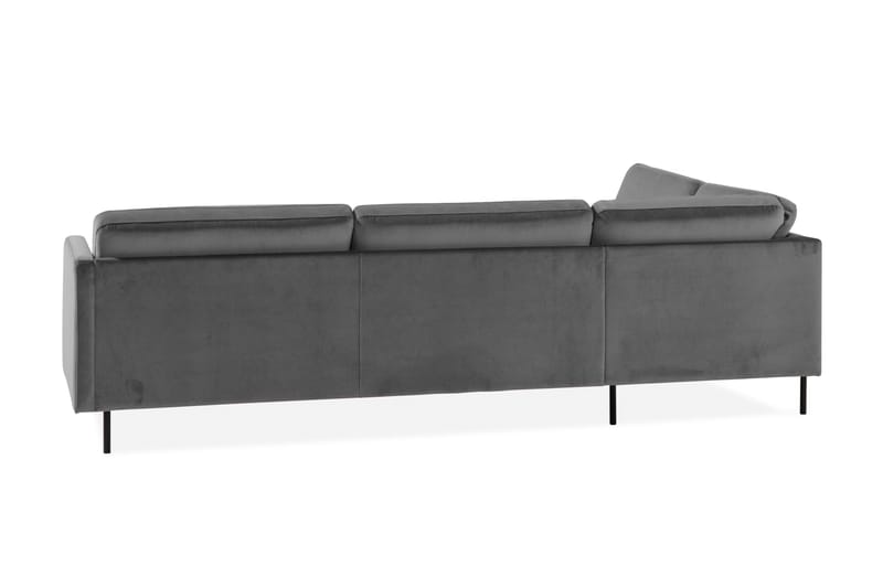 Teodin 2,5-seters Fløyelssofa med Sjeselong Venstre - Lysegrå - Møbler - Sofaer - Sofaer med sjeselong - 2 seters sofa med divan