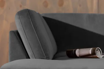 Teodin 2,5-seters Fløyelssofa med Sjeselong Venstre - Lysegrå - Møbler - Sofaer - Sofaer med sjeselong - 2 seters sofa med divan