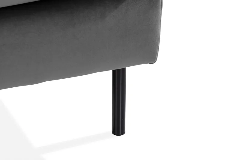 Teodin 2,5-seters Fløyelssofa med Sjeselong Venstre - Lysegrå - Møbler - Sofaer - Sofaer med sjeselong - 2 seters sofa med divan