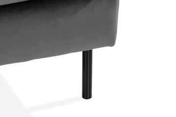 Teodin 2,5-seters Fløyelssofa med Sjeselong Venstre - Lysegrå - Møbler - Sofaer - Sofaer med sjeselong - 2 seters sofa med divan