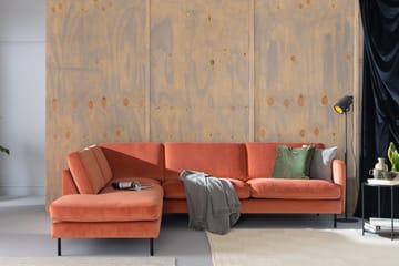 Teodin 2,5-seters Fløyelssofa med Sjeselong Venstre - Rosa - Møbler - Sofaer - Sofaer med sjeselong - 2 seters sofa med divan