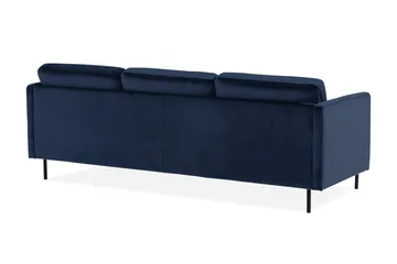 Teodin Fløyelssofa 2-seters med Divan Høyre - Blå - Møbler - Sofaer - Sofaer med sjeselong - 2 seters sofa med divan