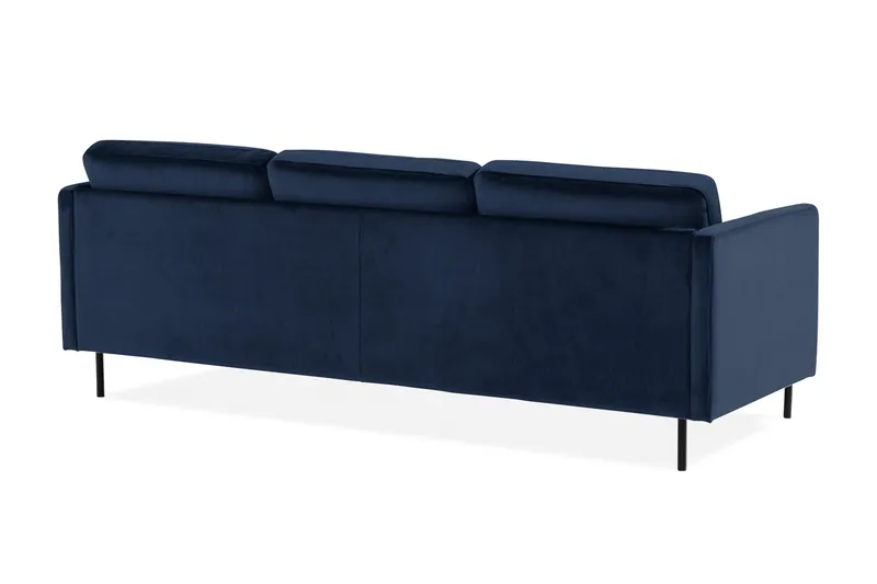 Teodin Fløyelssofa 2-seters med Divan Høyre - Blå - Møbler - Sofaer - Sofaer med sjeselong - 2 seters sofa med divan
