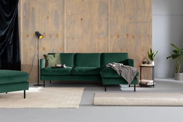 Teodin Fløyelssofa 2-seters med Divan Høyre - Grønn - Møbler - Sofaer - Sofaer med sjeselong - 2 seters sofa med divan