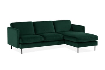 Teodin Fløyelssofa 2-seters med Divan Høyre - Grønn - Møbler - Sofaer - Sofaer med sjeselong - 2 seters sofa med divan