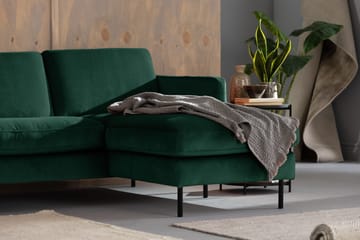 Teodin Fløyelssofa 2-seters med Divan Høyre - Grønn - Møbler - Sofaer - Sofaer med sjeselong - 2 seters sofa med divan