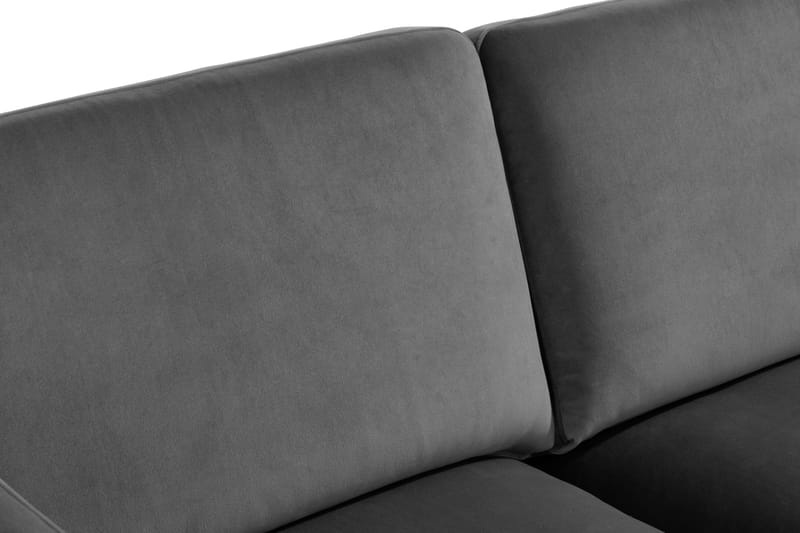 Teodin Fløyelssofa 2-seters med Divan Høyre - Lysegrå - Møbler - Sofaer - Sofaer med sjeselong - 2 seters sofa med divan
