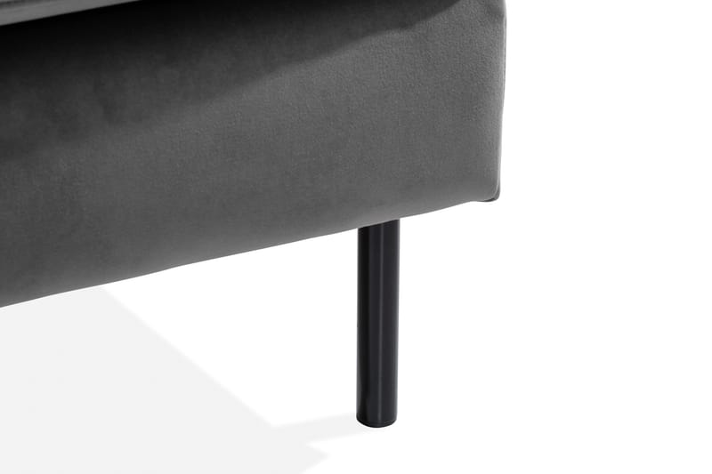 Teodin Fløyelssofa 2-seters med Divan Høyre - Lysegrå - Møbler - Sofaer - Sofaer med sjeselong - 2 seters sofa med divan