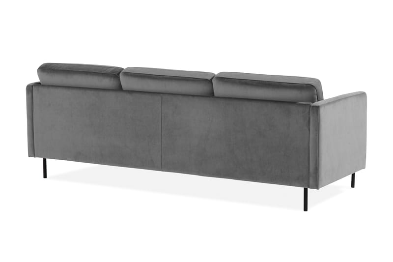 Teodin Fløyelssofa 2-seters med Divan Høyre - Lysegrå - Møbler - Sofaer - Sofaer med sjeselong - 2 seters sofa med divan