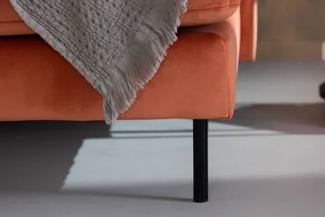 Teodin Fløyelssofa 2-seters med Divan Høyre - Rosa - Møbler - Sofaer - Sofaer med sjeselong - 2 seters sofa med divan