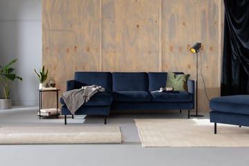 Teodin Fløyelssofa 2-seters med Divan Venstre - Blå - Møbler - Sofaer - Sofaer med sjeselong - 2 seters sofa med divan
