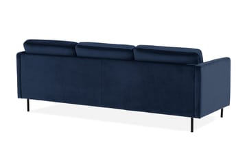 Teodin Fløyelssofa 2-seters med Divan Venstre - Blå - Møbler - Sofaer - Sofaer med sjeselong - 2 seters sofa med divan