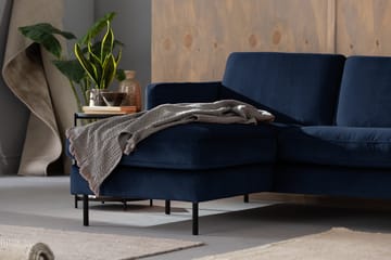 Teodin Fløyelssofa 2-seters med Divan Venstre - Blå - Møbler - Sofaer - Sofaer med sjeselong - 2 seters sofa med divan