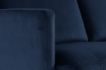 Teodin Fløyelssofa 2-seters med Divan Venstre - Blå - Møbler - Sofaer - Sofaer med sjeselong - 2 seters sofa med divan