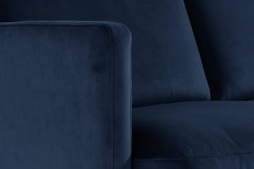 Teodin Fløyelssofa 2-seters med Divan Venstre - Blå - Møbler - Sofaer - Sofaer med sjeselong - 2 seters sofa med divan