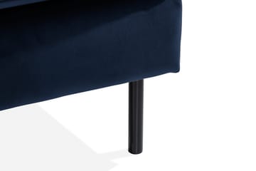 Teodin Fløyelssofa 2-seters med Divan Venstre - Blå - Møbler - Sofaer - Sofaer med sjeselong - 2 seters sofa med divan