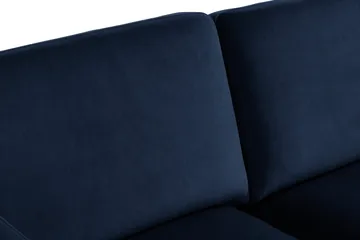 Teodin Fløyelssofa 2-seters med Divan Venstre - Blå - Møbler - Sofaer - Sofaer med sjeselong - 2 seters sofa med divan