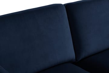 Teodin Fløyelssofa 2-seters med Divan Venstre - Blå - Møbler - Sofaer - Sofaer med sjeselong - 2 seters sofa med divan