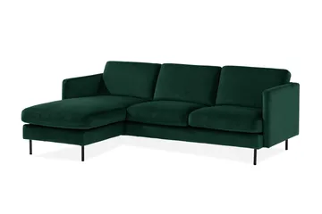 Teodin Fløyelssofa 2-seters med Divan Venstre - Grønn - Møbler - Sofaer - Sofaer med sjeselong - 2 seters sofa med divan