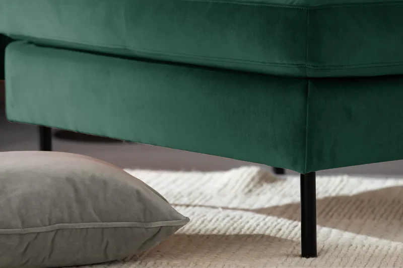 Teodin Fløyelssofa 2-seters med Divan Venstre - Grønn - Møbler - Sofaer - Sofaer med sjeselong - 2 seters sofa med divan