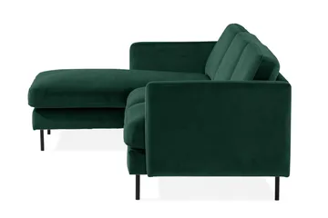 Teodin Fløyelssofa 2-seters med Divan Venstre - Grønn - Møbler - Sofaer - Sofaer med sjeselong - 2 seters sofa med divan