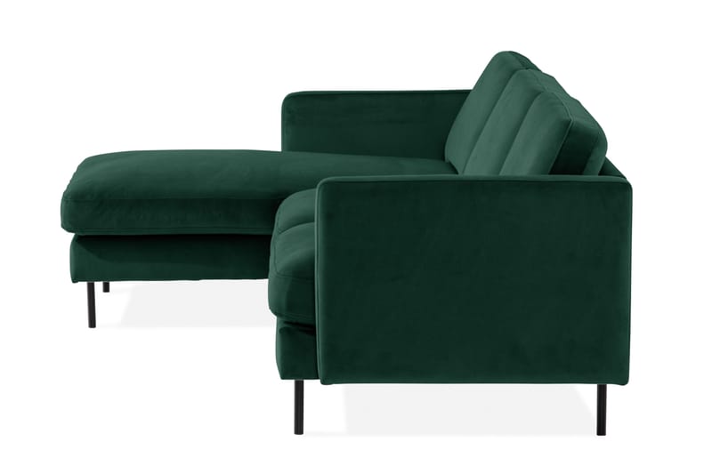 Teodin Fløyelssofa 2-seters med Divan Venstre - Grønn - Møbler - Sofaer - Sofaer med sjeselong - 2 seters sofa med divan