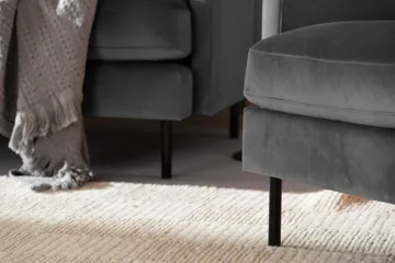 Teodin Fløyelssofa 2-seters med Divan Venstre - Lysegrå - Møbler - Sofaer - Sofaer med sjeselong - 2 seters sofa med divan