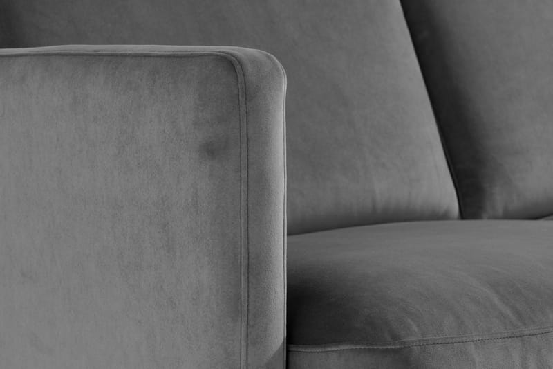 Teodin Fløyelssofa 2-seters med Divan Venstre - Lysegrå - Møbler - Sofaer - Sofaer med sjeselong - 2 seters sofa med divan