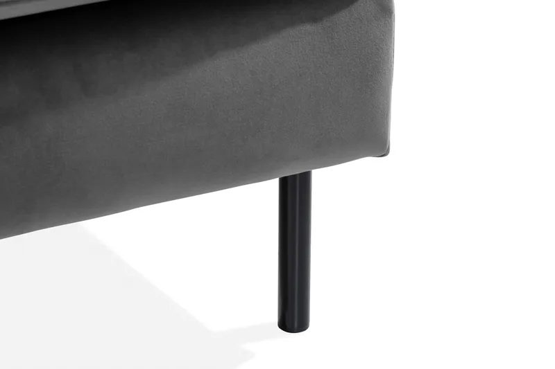 Teodin Fløyelssofa 2-seters med Divan Venstre - Lysegrå - Møbler - Sofaer - Sofaer med sjeselong - 2 seters sofa med divan