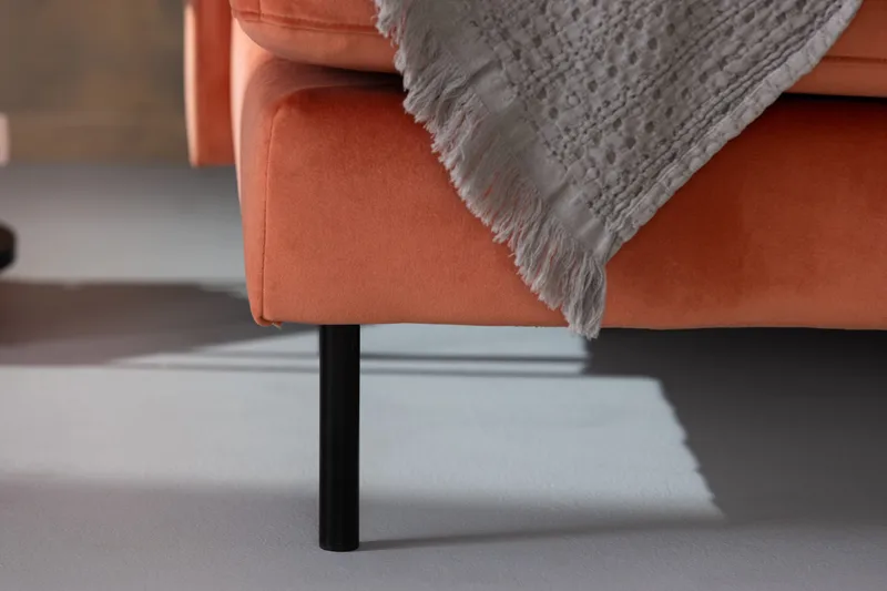 Teodin Fløyelssofa 2-seters med Divan Venstre - Rosa - Møbler - Sofaer - Sofaer med sjeselong - 2 seters sofa med divan