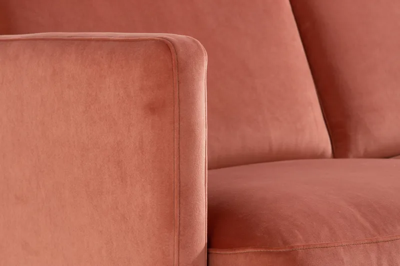 Teodin Fløyelssofa 2-seters med Divan Venstre - Rosa - Møbler - Sofaer - Sofaer med sjeselong - 2 seters sofa med divan