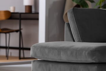 Teodin U-sofa med Divan Fløyel Høyre - Lysegrå - Møbler - Sofaer - Fløyelssofaer